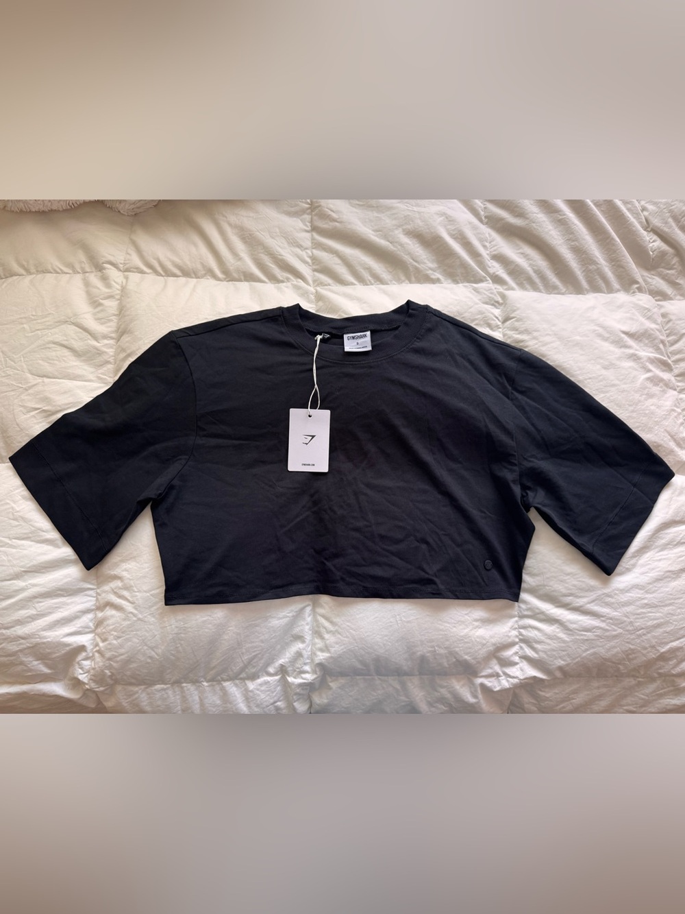 Gymshark Black Cropped Boxy Tee